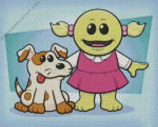 Nanalan And Dog Diamond Painting art