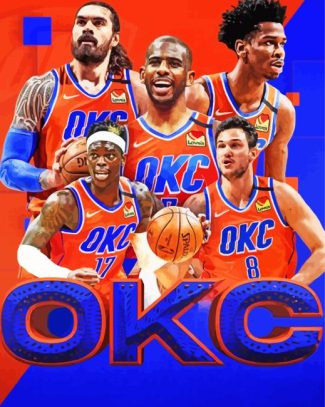 Oklahoma City Thunder Basketball Diamond Painting art