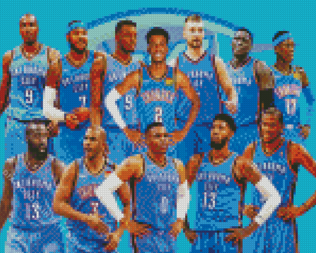 Oklahoma City Thunder Basketball Club Diamond Painting art