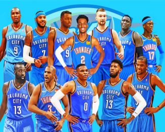 Oklahoma City Thunder Basketball Club Diamond Painting art