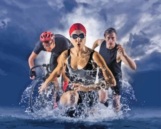 Cool Triathlon Sport Diamond Painting art