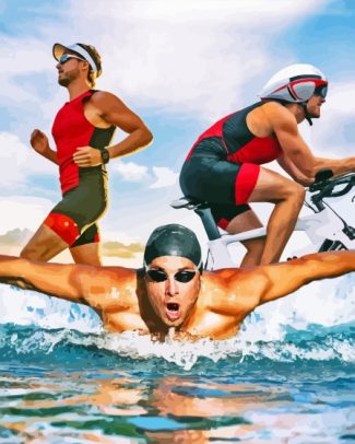 Triathlon Sport Diamond Painting art