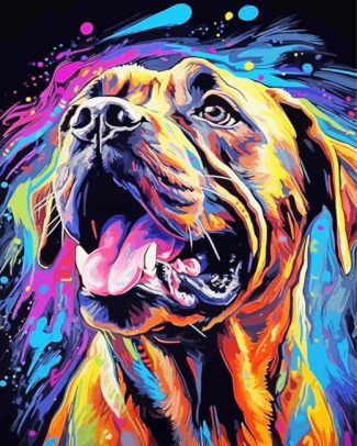 Colorful Boerboel Diamond Painting art