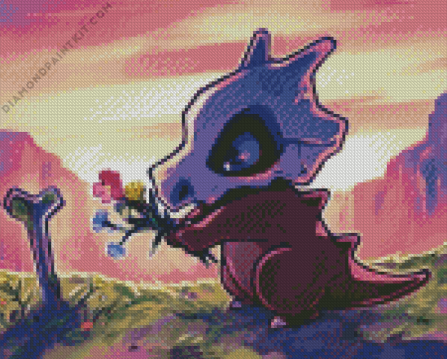 Cubone Flowers Diamond Painting art