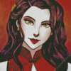 Asami Sato in Red Diamond Painting art