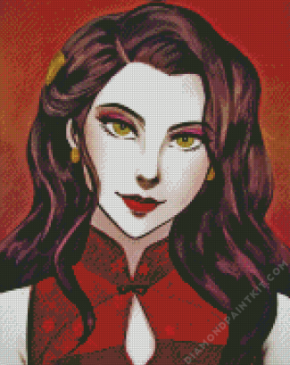 Asami Sato in Red Diamond Painting art