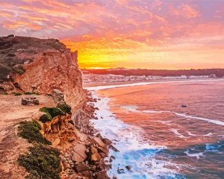 Nazare Portugal Sunset Diamond Paintings