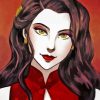 Asami Sato in Red Diamond Painting art