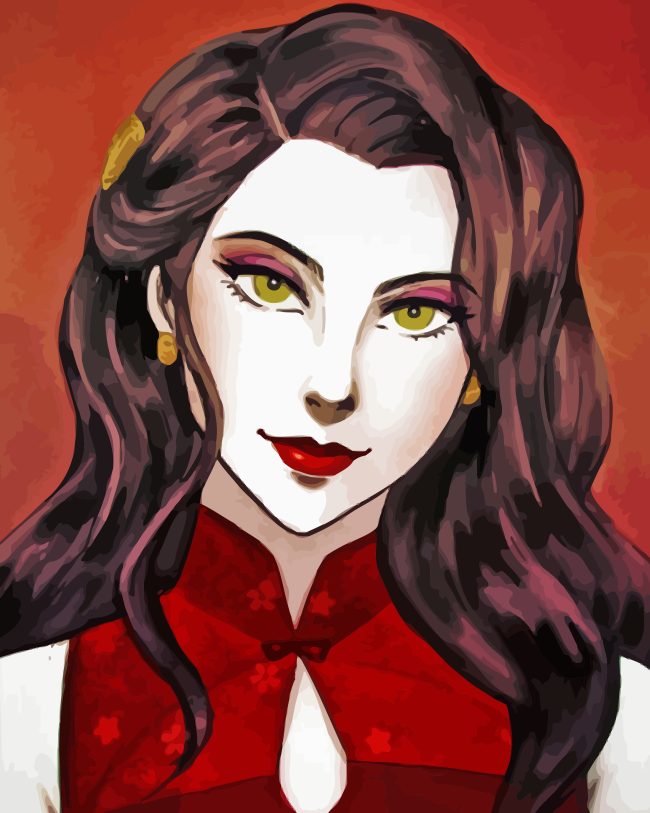 Asami Sato in Red Diamond Painting art