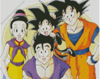 Goku And His Family Diamond Paintings