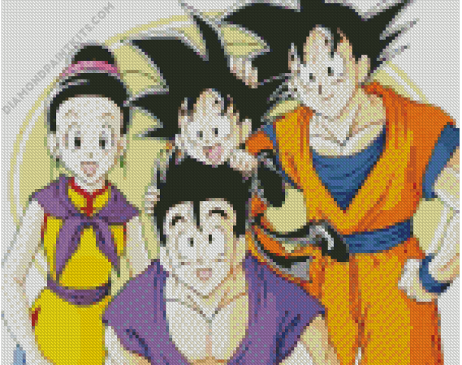 Goku And His Family Diamond Paintings