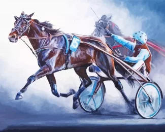 Harness Racing Art Illustration Diamond Painting