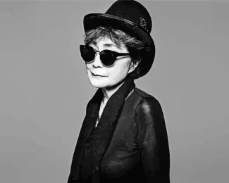 Monochrome Yoko Ono Diamond Painting