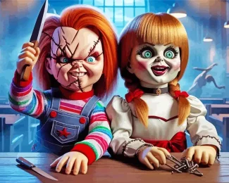 Chucky And Annabelle Diamond Painting
