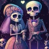 Aesthetic Skeleton Wedding Diamond Painting