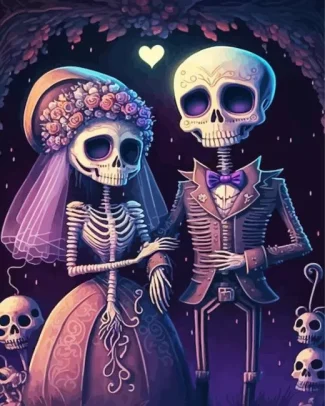 Aesthetic Skeleton Wedding Diamond Painting