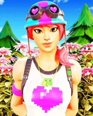 Bullseye Pixel Heart Fortnite Diamond Painting