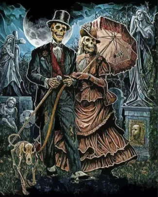 Goth Skeleton Wedding Diamond Painting