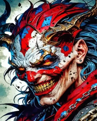 Scary Evil Clown Art Diamond Painting