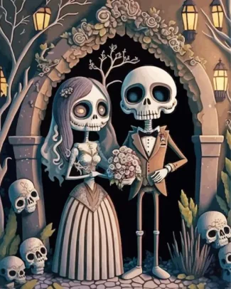 Skeleton Wedding Art Diamond Painting
