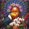 Toucan And African Girl Diamond Painting