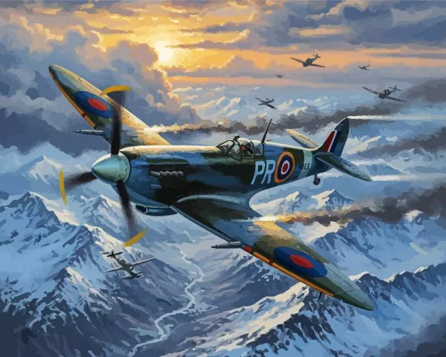 aesthetic spitfire art paint by number Aesthetic Spitfire Art Diamond Painting