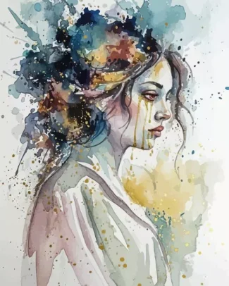 Crying Golden Tears Diamond Painting