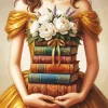 Girl And Books Diamond Painting