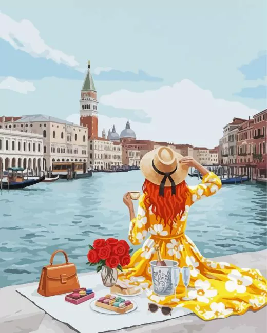 girl in Venice painting by numbers Girl In Venice Diamond Painting