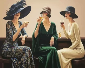 Ladies In Hat Diamond Painting