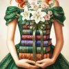 Redhead Girl And Books Diamond Painting