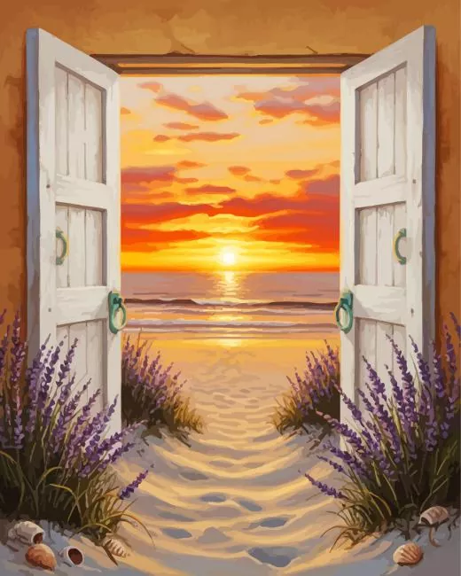 sunset time paint by numbers Sunset Time Diamond Painting