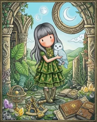 Gorjuss Girl And Owl Diamond Painting