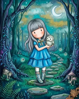 Gorjuss Girl In The Forest Diamond Painting