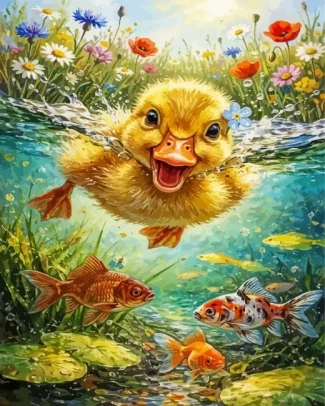 Cool Happy Duck Diamond Painting