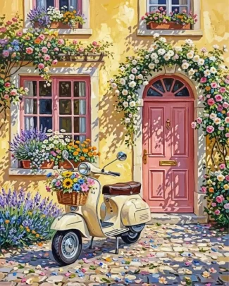 Beige Motorcycle Diamond Painting