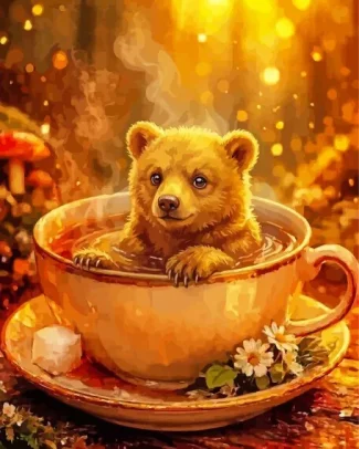 Cute Brown Bear Diamond Painting