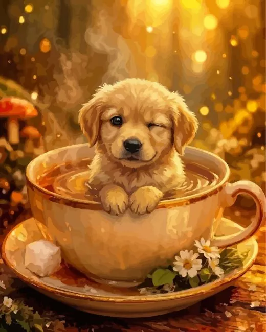 cute dog paint by number Cute Dog Diamond Painting