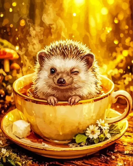 cute hedgehog paint by number Cute Hedgehog Diamond Painting