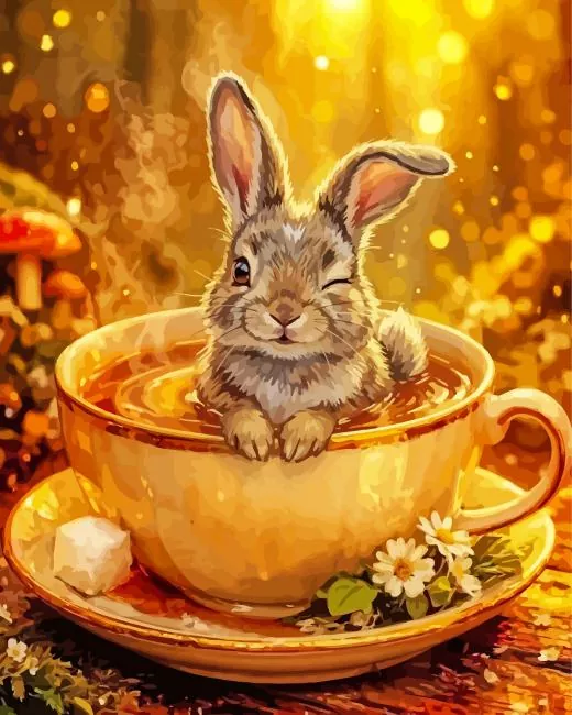 cute rabbit paint by numbers Cute Rabbit Diamond Painting