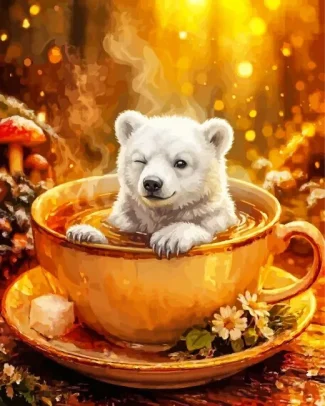 Cute White Bear Diamond Painting