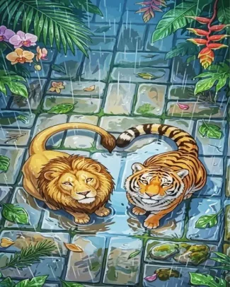 Lion And Tiger Diamond Painting
