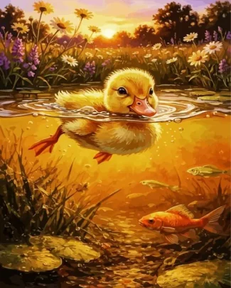 Sunset Duck Diamond Painting