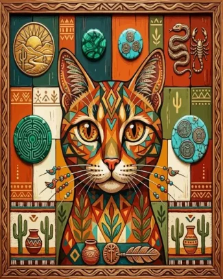 Whimsical Cat Art Diamond Painting